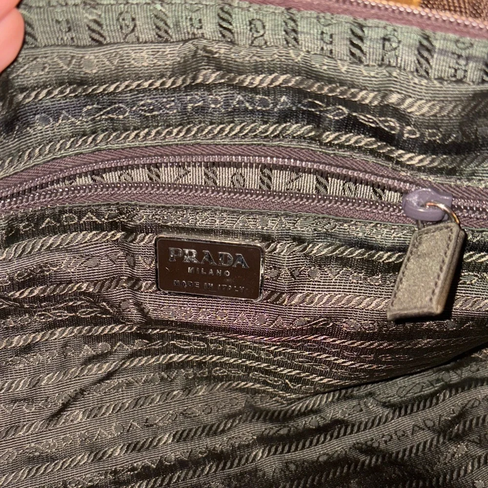 Prada Black Nylon Handbag with Brown Straps - Picture 8 of 11
